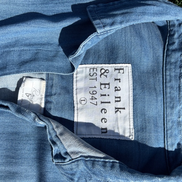 Frank & Eileen Rory Shirtdress Maxi Distressed Vintage Wash Denim L - Picture 5 of 8